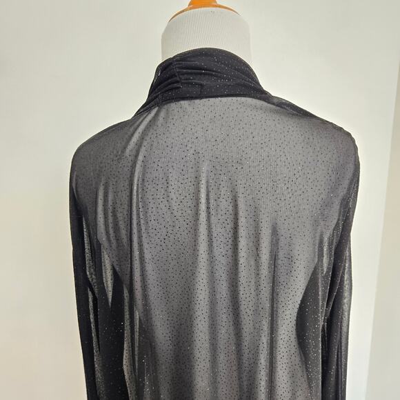 Fairy Grunge Sheer Glitter Jacket Women Black Sparkly Whimsigoth Open XL - Picture 5 of 10